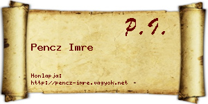 Pencz Imre névjegykártya